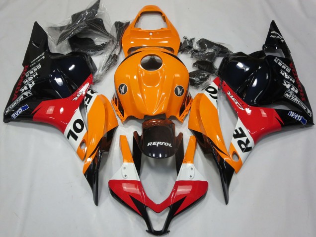 2009-2012 Honda CBR600RR Motorcycle Fairing - Orange White Red Glossy Black Repsol