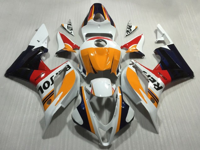 2007-2008 Honda CBR600RR Motorcycle Fairings - Orange White Red Glossy Black Repsol Style