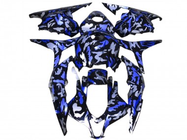Affordable 2009-2012 Honda CBR600RR Motorcycle Fairings - Blue White Camouflage