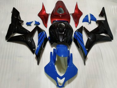 Affordable 2007-2008 Honda CBR600RR Motorcycle Fairings - Red Blue Glossy Black