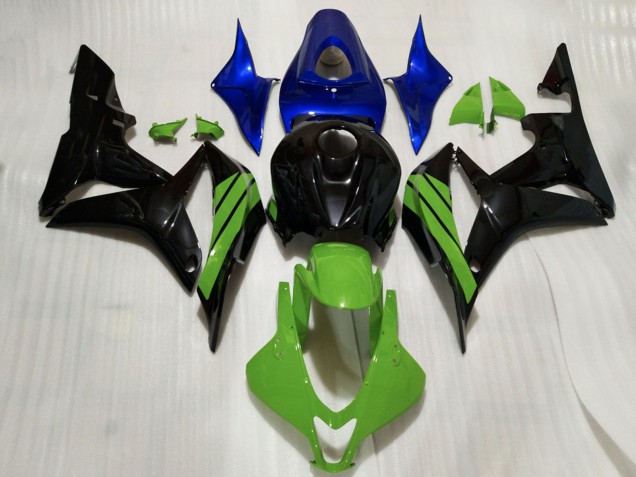 2007-2008 Honda CBR600RR Motorcycle Fairings - Blue Green Glossy Black