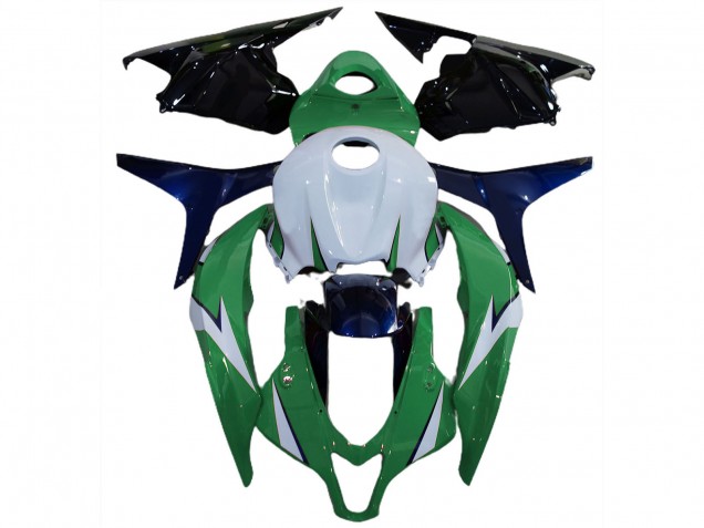 2009-2012 Honda CBR600RR Motorcycle Fairing - White Green Blue Glossy Black