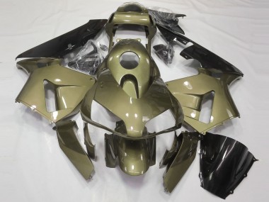 Affordable 2003-2004 Honda CBR600RR Motorcycle Fairings - Olive Glossy Black