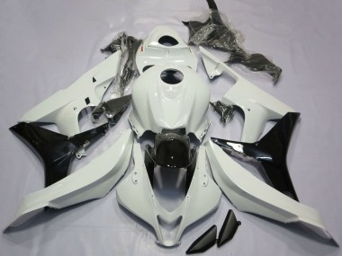 Affordable 2007-2008 Honda CBR600RR Motorcycle Fairings - White Glossy Black