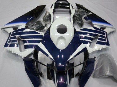 Affordable 2003-2004 Honda CBR600RR Motorcycle Fairings - White Blue Fade