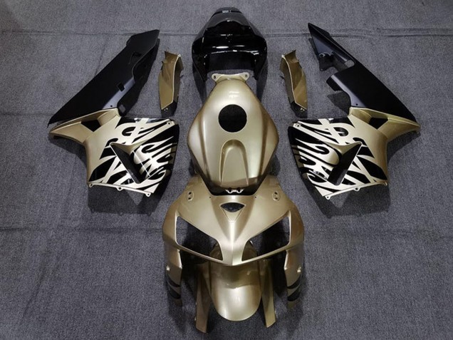 2005-2006 Honda CBR600RR Motorcycle Fairings - Gold Black White