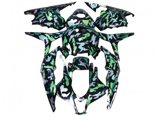 2009-2012 Honda CBR600RR Motorcycle Fairings - Green Grey Camouflage