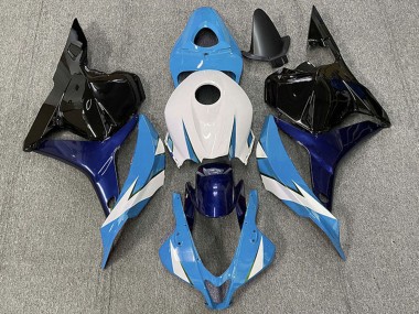 Affordable 2009-2012 Honda CBR600RR Motorcycle Fairing - White Blue Glossy Black