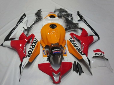 Affordable 2007-2008 Honda CBR600RR Motorcycle Fairings - Orange White Red Glossy Black Repsol