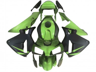 Affordable 2003-2004 Honda CBR600RR Motorcycle Fairings - Lizard Green Matte Black