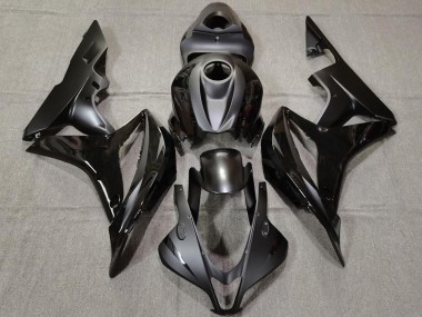 Affordable 2007-2008 Honda CBR600RR Motorcycle Fairings - Glossy Black Matte Black