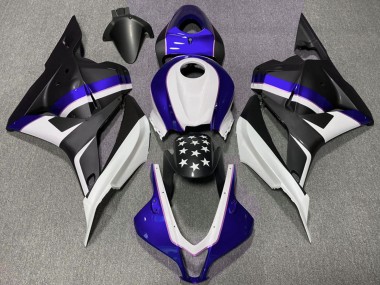 Affordable 2009-2012 Honda CBR600RR Motorcycle Fairings - Dark Blue Matte Black Star