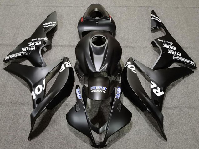 2007-2008 Honda CBR600RR Motorcycle Fairings - Matte Black White Repsol