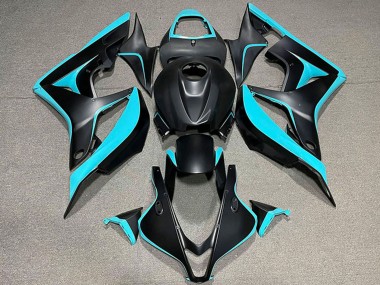 Affordable 2007-2008 Honda CBR600RR Motorcycle Fairing - Cyan Blue Matte Black