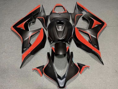 Affordable 2007-2008 Honda CBR600RR Motorcycle Fairing - Red Matte Black
