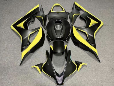 Affordable 2007-2008 Honda CBR600RR Motorcycle Fairings - Yellow Matte Black