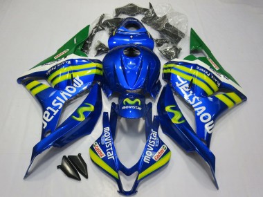 Affordable 2009-2012 Honda CBR600RR Motorcycle Fairings - Blue Green MoviStar