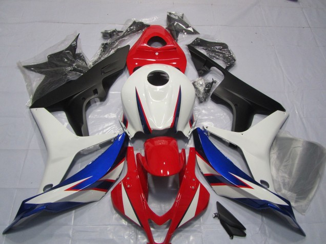 2007-2008 Honda CBR600RR Motorcycle Fairings - White Red Blue Matte Black OEM Style