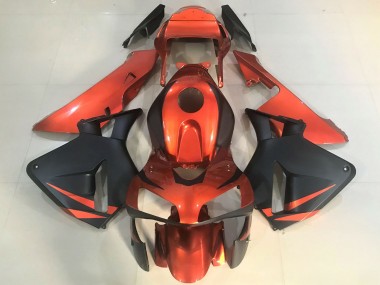 Affordable 2003-2004 Honda CBR600RR Motorcycle Fairings - Orange Matte Black