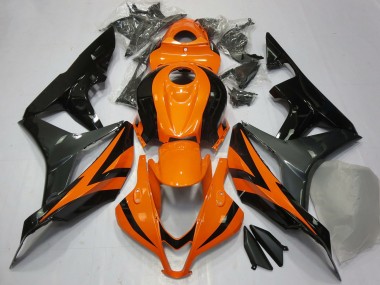 Affordable 2007-2008 Honda CBR600RR Motorcycle Fairings - Orange Grey Glossy Black