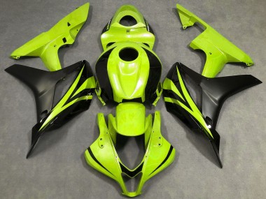 Affordable 2007-2008 Honda CBR600RR Motorcycle Fairings - Neon Yellow Matte Black OEM Style