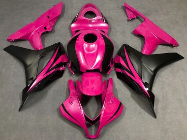Affordable 2007-2008 Honda CBR600RR Motorcycle Fairings - Pink Matte Black OEM Style