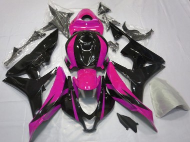 Affordable 2007-2008 Honda CBR600RR Motorcycle Fairings - Pink Glossy Black OEM Style