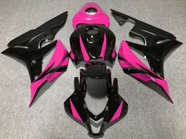 Affordable 2007-2008 Honda CBR600RR Motorcycle Fairings - Pink Glossy Black Matte Black