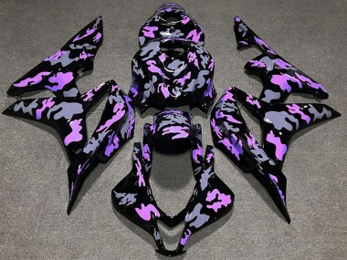 Affordable 2007-2008 Honda CBR600RR Motorcycle Fairings - Purple Grey Camouflage
