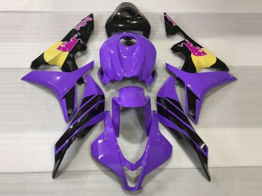 Affordable 2007-2008 Honda CBR600RR Motorcycle Fairings - Purple Yellow Glossy Black Pink Bull