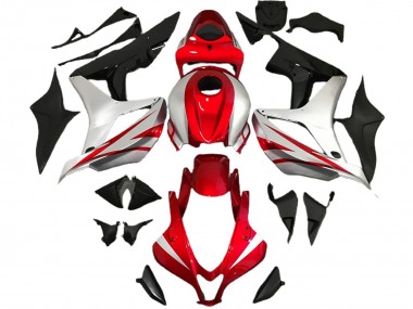 Affordable 2007-2008 Honda CBR600RR Motorcycle Fairings - Silver Red Glossy Black OEM Style
