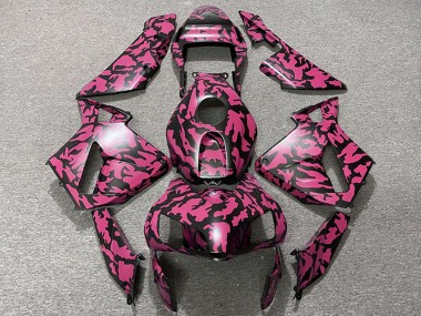 Affordable 2003-2004 Honda CBR600RR Motorcycle Fairings - Red Black Camouflage