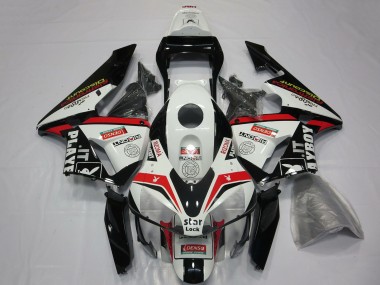 Affordable 2003-2004 Honda CBR600RR Motorcycle Fairings - White Red Glossy Black Playboy