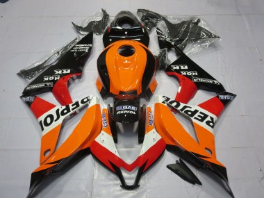 Affordable 2007-2008 Honda CBR600RR Motorcycle Fairing - Orange White Red Glossy Black Repsol