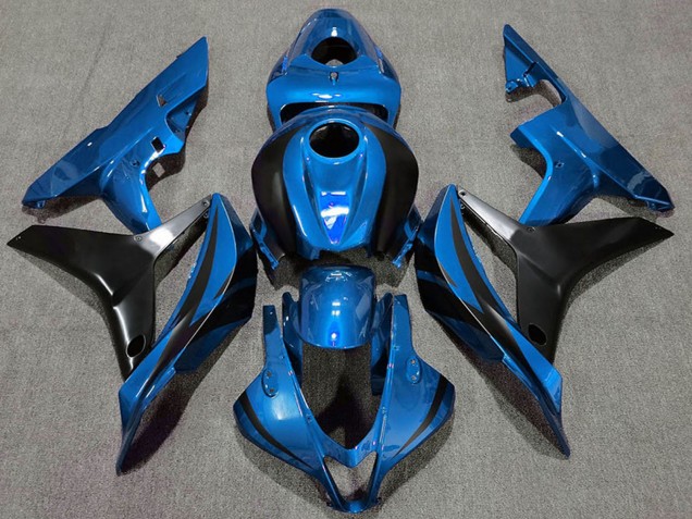 2007-2008 Honda CBR600RR Motorcycle Fairings - Sapphire Blue Black OEM Style