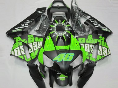 Affordable 2003-2004 Honda CBR600RR Motorcycle Fairings - Green Glossy Black Rossi Repsol