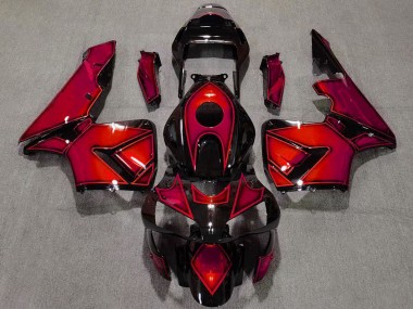 Affordable 2003-2004 Honda CBR600RR Motorcycle Fairings - Red Glossy Black