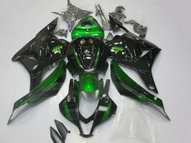 Affordable 2009-2012 Honda CBR600RR Motorcycle Fairings - Green Glossy Black