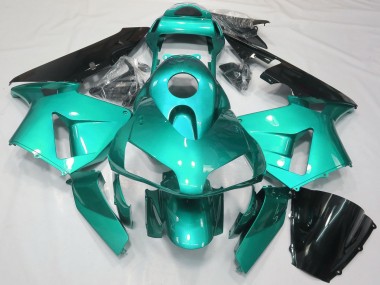 Affordable 2003-2004 Honda CBR600RR Motorcycle Fairings - Teal Blue Glossy Black