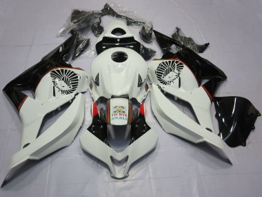 Affordable 2009-2012 Honda CBR600RR Motorcycle Fairings - White Glossy Black Tie Dye
