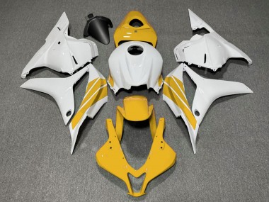 Affordable 2009-2012 Honda CBR600RR Motorcycle Fairings - White Yellow Stripe