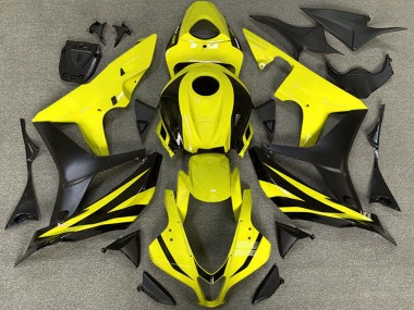 Affordable 2007-2008 Honda CBR600RR Motorcycle Fairings - Yellow Matte Black OEM Style