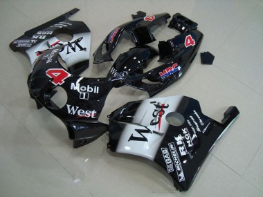 Affordable 1990-1998 Honda CBR250RR Motorcycle Fairings - Glossy Black White West Mobil
