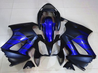 Affordable 2002-2013 Honda VFR 800 Motorcycle Fairings - Glossy Blue Matte Blue Matte Black