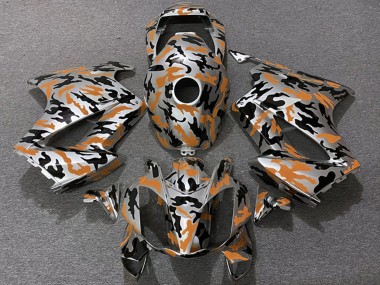 Affordable 2002-2013 Honda VFR 800 Motorcycle Fairings - Orange Camouflage