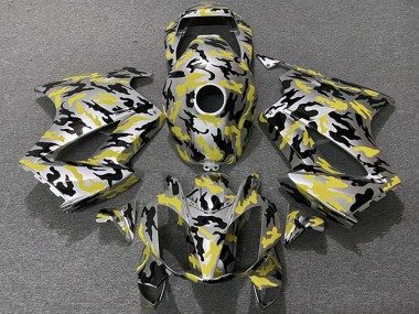 Affordable 2002-2013 Honda VFR 800 Motorcycle Fairings - Yellow Camouflage