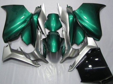 Affordable 2010-2014 Honda VFR 1200 Motorcycle Fairings - Silver Seafoam Green