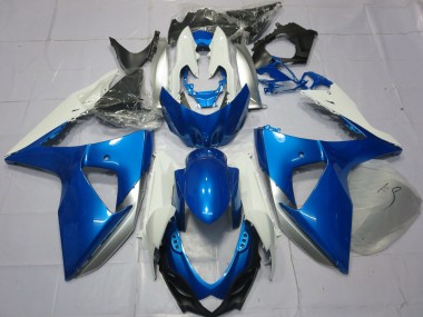 Affordable 2009-2016 Suzuki GSXR 1000 Motorcycle Fairings - Blue White