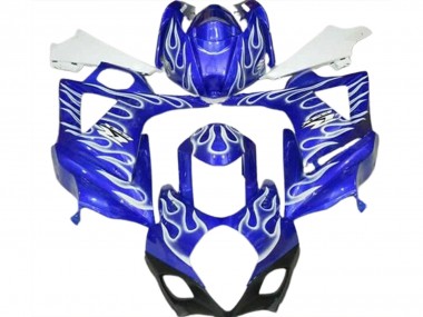Affordable 2007-2008 Suzuki GSXR 1000 Motorcycle Fairings - Blue White Flame