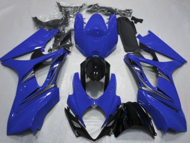 Affordable 2007-2008 Suzuki GSXR 1000 Motorcycle Fairings - Blue Glossy Black OEM Style